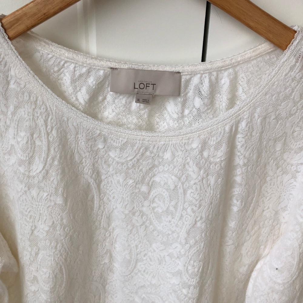 LOFT paisley lace long sleeve shirt